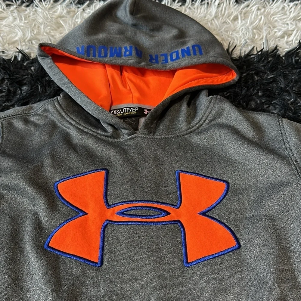 Under Armour Boys Storm Hoodie, Gray, Sz YXS